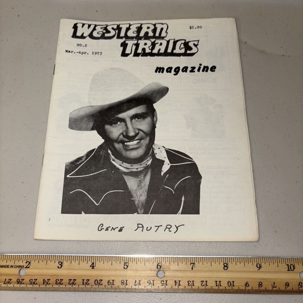 Issue 2 Western Trails Magazine: Gene Autry Vintage 1975 Cowboy Films Tom Tyler
